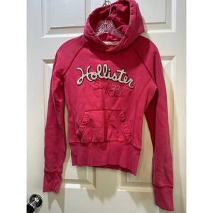 Y2K Hollister California Surf Club Hoodie Pink Medium Long Sleeve Pullover